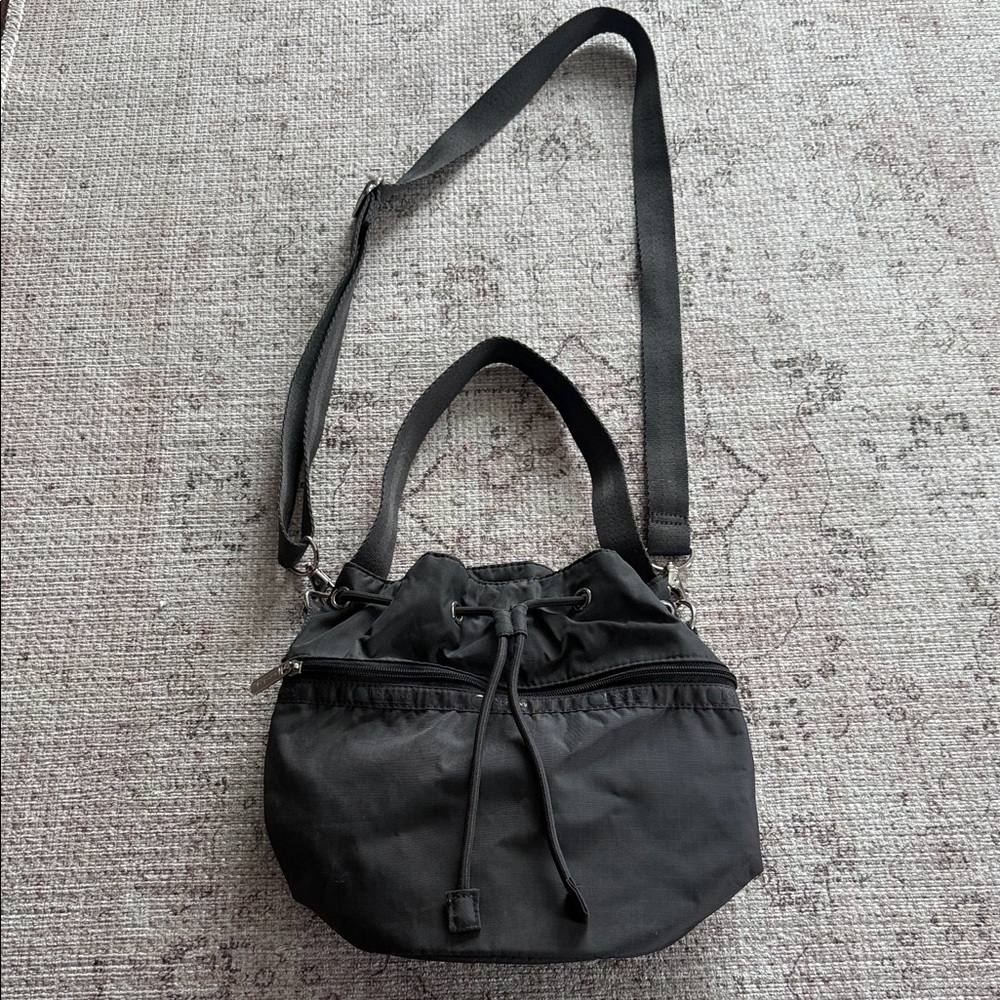Lesportsac Black Nylon Drawstring Crossbody Bag